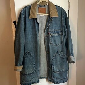 Levi's Blue Denim Jacket with Tan Collar